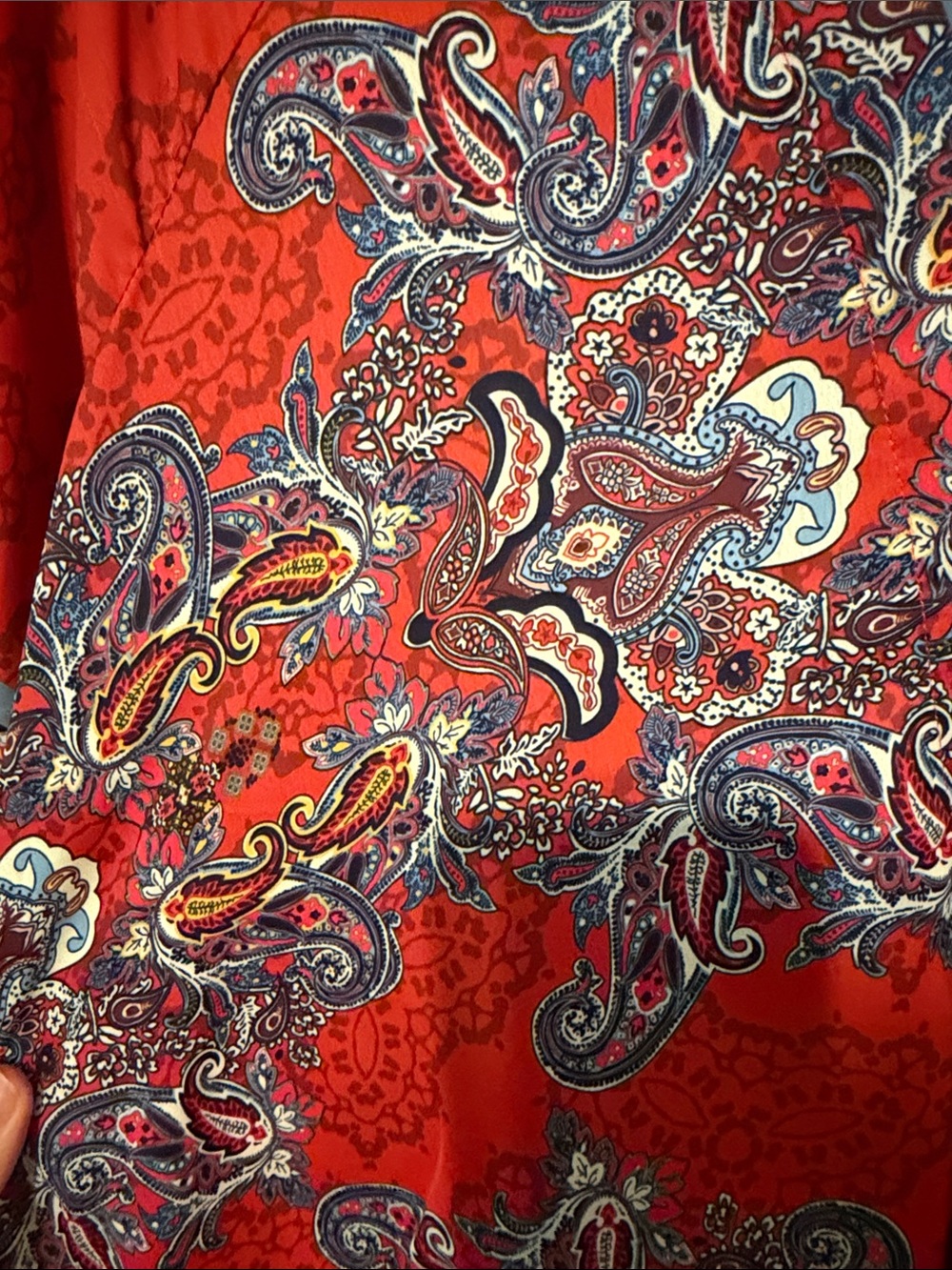 Reba Red Floral Print Faux Wrap Top - Picture 8 of 9